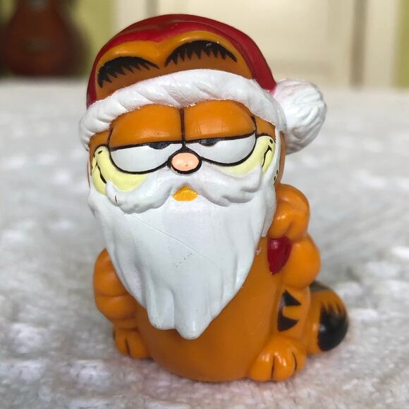 Vintage Garfield Santa Clause Mini Figurine 1978 UFS Hong Kong Christmas 2" - Picture 1 of 8
